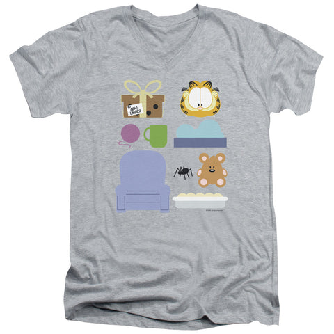 Garfield/gift Set-s/s Adult V-neck 30/1-athletic Heather