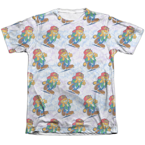 Garfield/cool Cat-adult Poly/cotton S/s Tee-white
