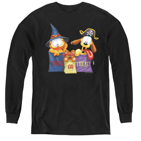 Garfield/grab Bags-youth Long Sleeve Tee-black