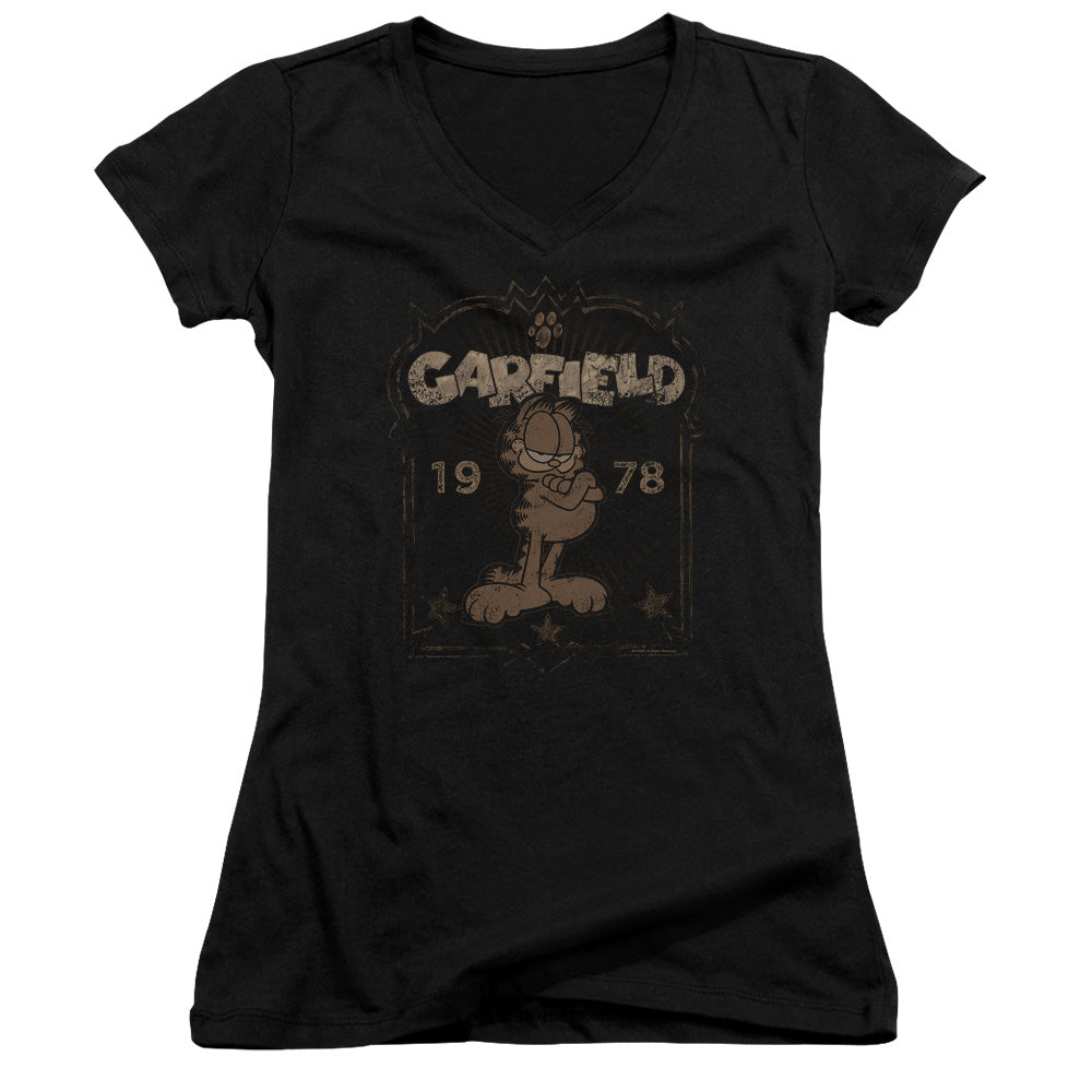Garfield/est 1978-junior V-neck-black