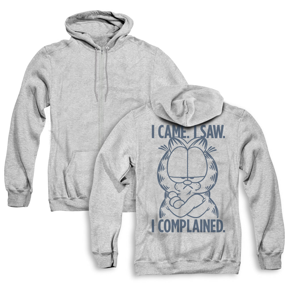 Garfield/i Complained (back Print) - Adult Zipper Hoodie-athletic Heather