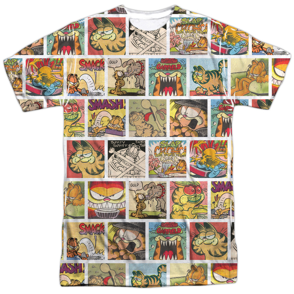Garfield/collage-s/s Adult Poly Crew-white