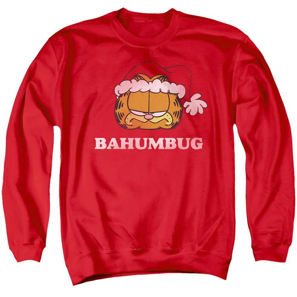 Garfield/bahumbug-adult Crewneck Sweatshirt-red