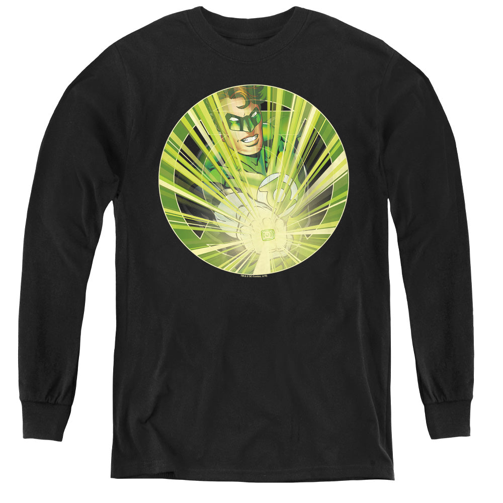 Green Lantern/light Em Up - Youth Long Sleeve Tee - Black