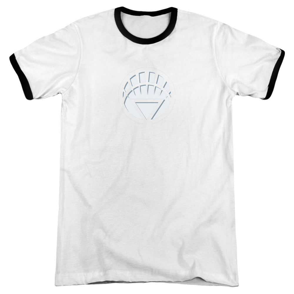 Green Lantern/white Lantern Logo - Adult Ringer - White/black