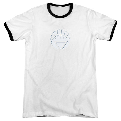 Green Lantern/white Lantern Logo - Adult Ringer - White/black