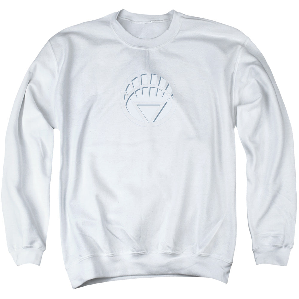 Green Lantern/white Lantern Logo - Adult Crewneck Sweatshirt - White