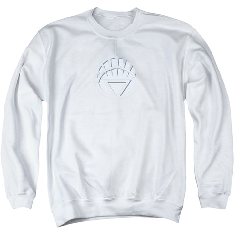 Green Lantern/white Lantern Logo - Adult Crewneck Sweatshirt - White