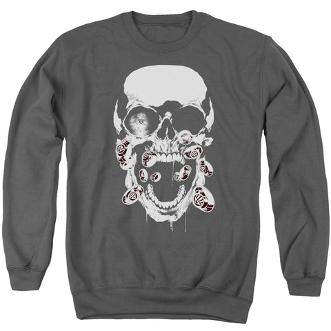 Green Lantern/black Lantern Skull - Adult Crewneck Sweatshirt - Charcoal