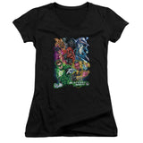 Juniors Sheer Cap Sleeve V-Neck