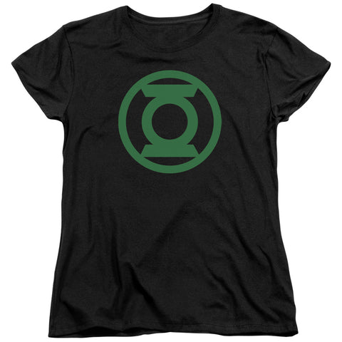 Green Lantern/green Emblem - S/s Womens Tee - Black