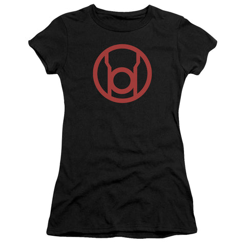 Green Lantern/red Emblem - S/s Junior Sheer - Black