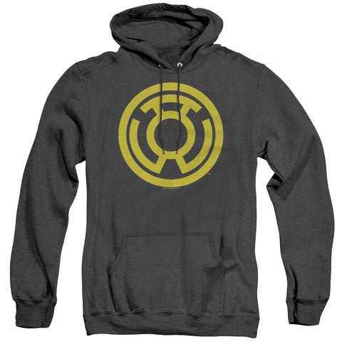 Green Lantern/yellow Emblem - Adult Heather Hoodie - Black