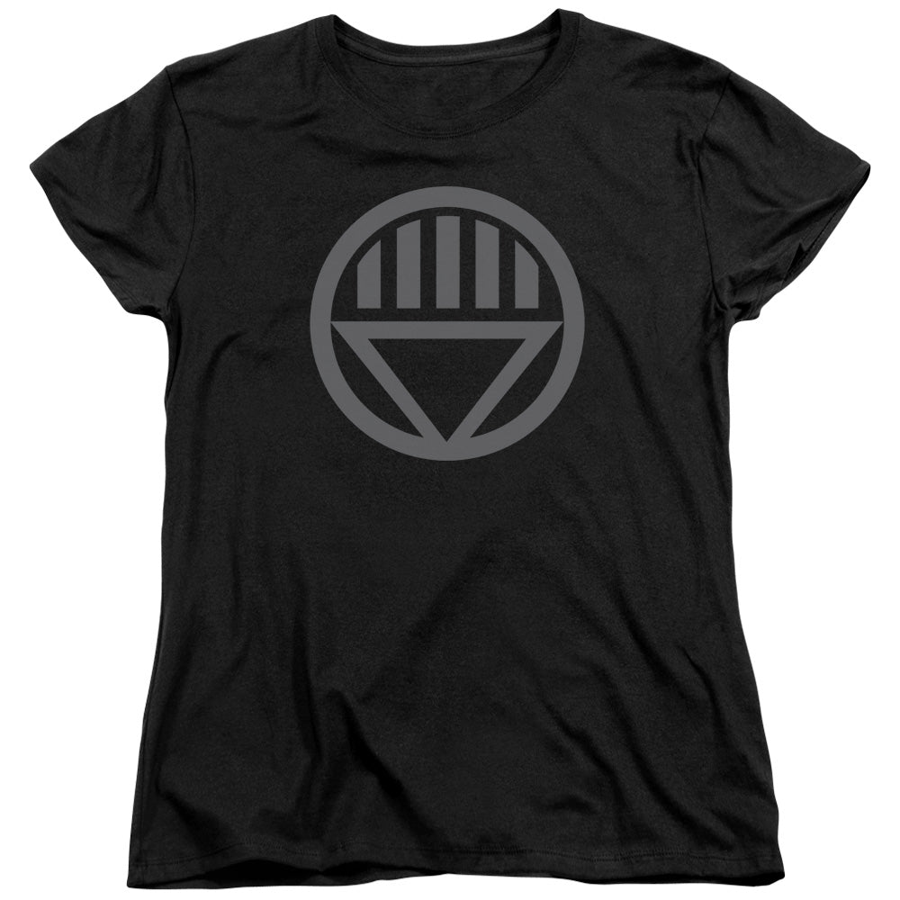 Green Lantern/grey Emblem - S/s Womens Tee - Black