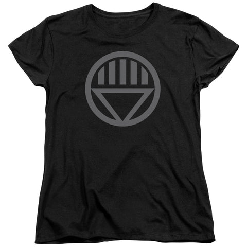 Green Lantern/grey Emblem - S/s Womens Tee - Black