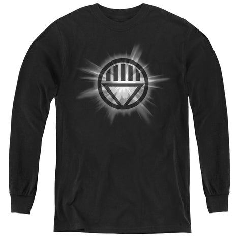 Green Lantern/black Glow - Youth Long Sleeve Tee - Black