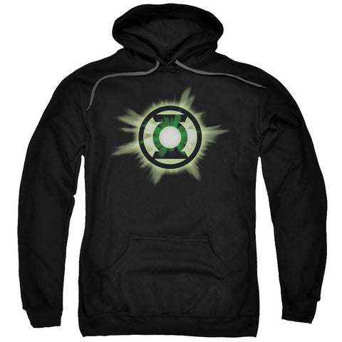 Green Lantern/green Glow-adult Pull-over Hoodie-black