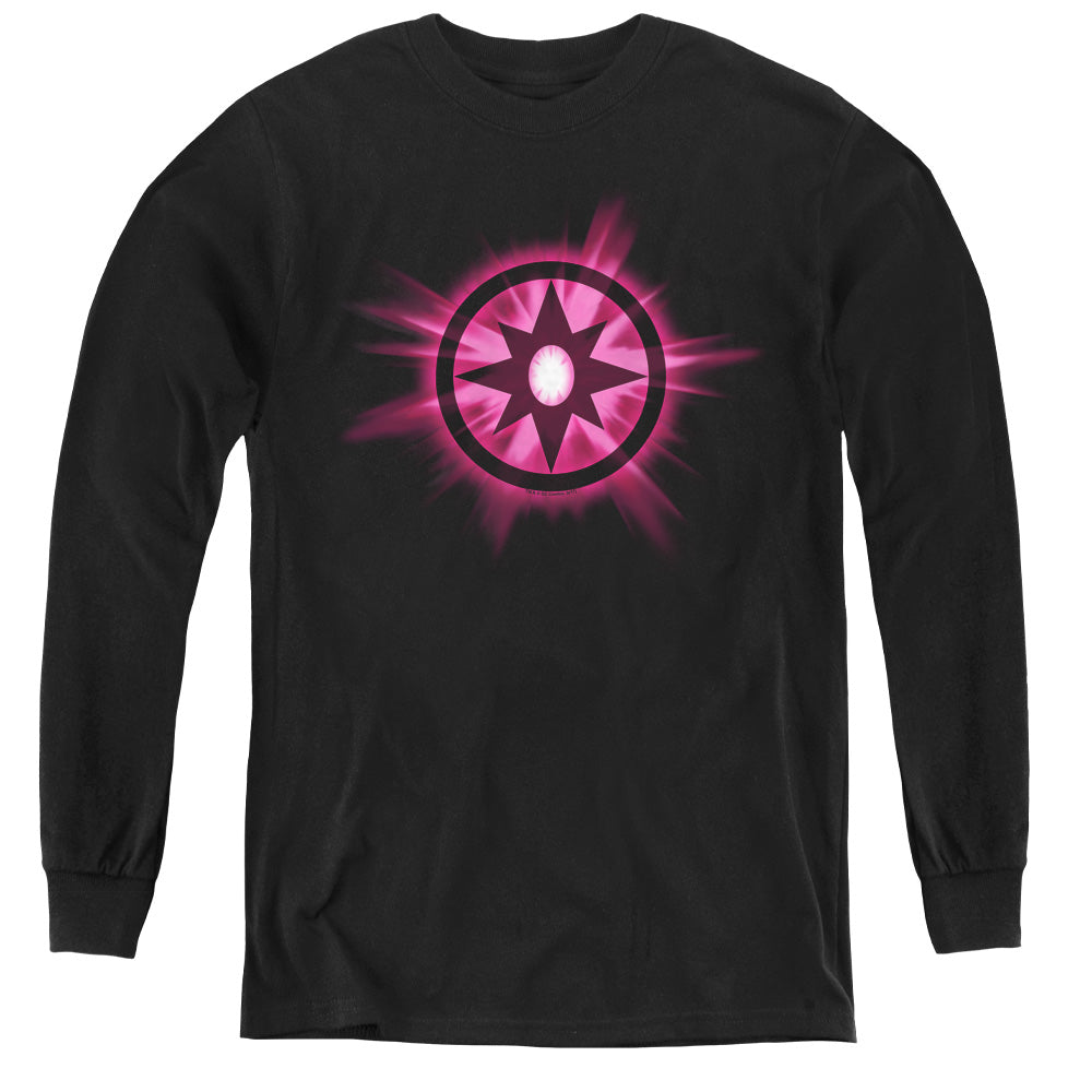 Green Lantern/sapphire Glow - Youth Long Sleeve Tee - Black