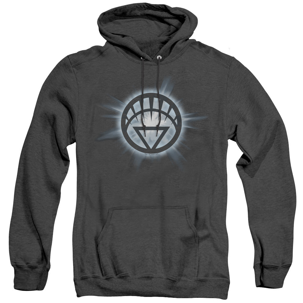 Green Lantern/white Glow - Adult Heather Hoodie - Black