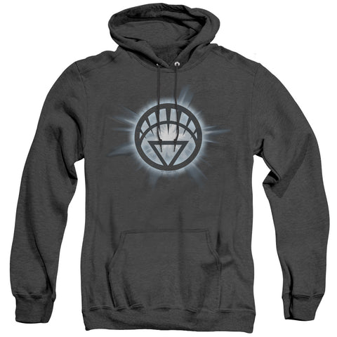 Green Lantern/white Glow - Adult Heather Hoodie - Black