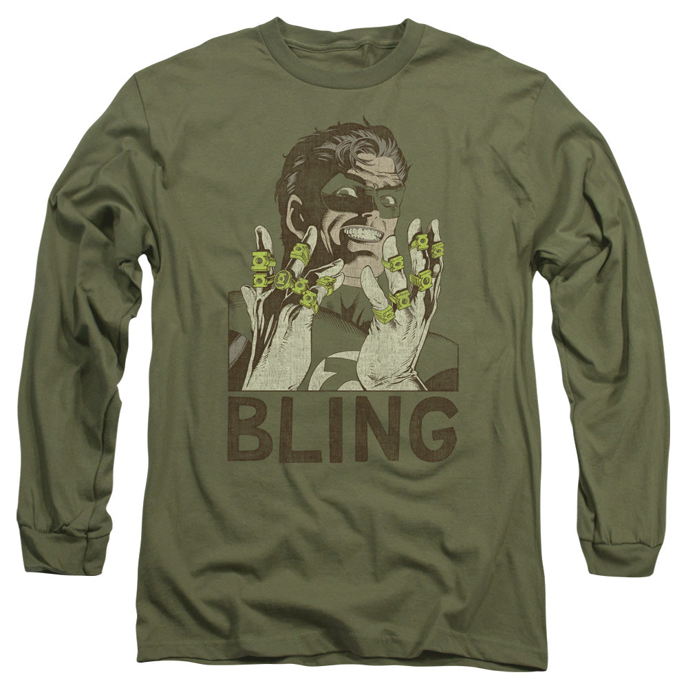 Green Lantern/bling Bling - L/s Adult 18/1 - Military Green