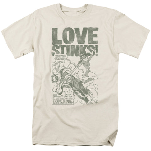 Green Lantern/love Stinks - S/s Adult 18/1 - Cream