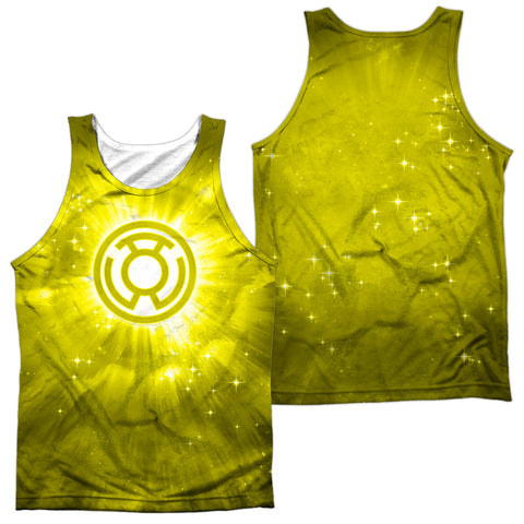 Green Lantern/yellow Energy-adult 100% Poly Tank Top-white