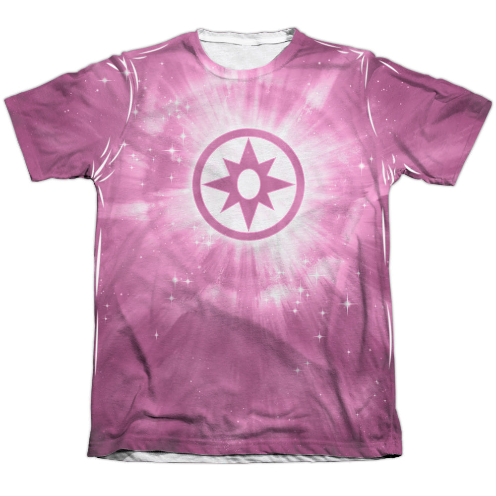 Green Lantern/sapphire Energy - Adult 65/35 Poly/cotton S/s Tee - White