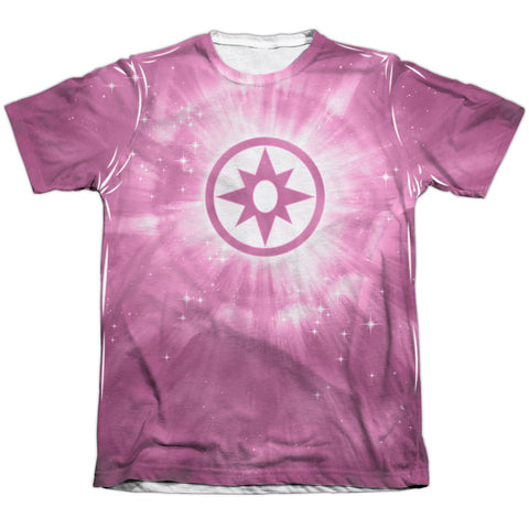 Green Lantern/sapphire Energy - Adult 65/35 Poly/cotton S/s Tee - White