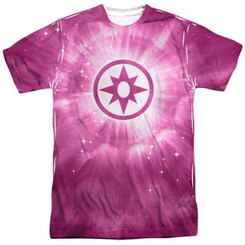Green Lantern/sapphire Energy -  S/s Adult 100% Poly Crew - White