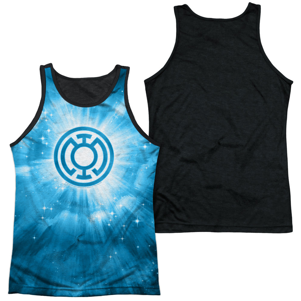 Green Lantern/blue Energy-adult Poly Tank Top Black Back-white
