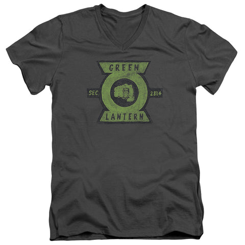 Green Lantern/section-s/s Adult V-neck 30/1-charcoal