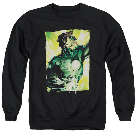 Green Lantern/up Up - Adult Crewneck Sweatshirt - Black