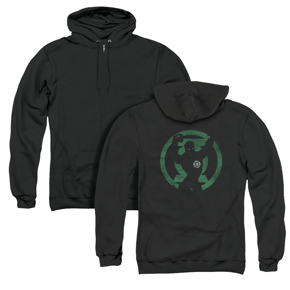 Dc/gl Symbol Knockout (back Print) - Adult Zipper Hoodie-black