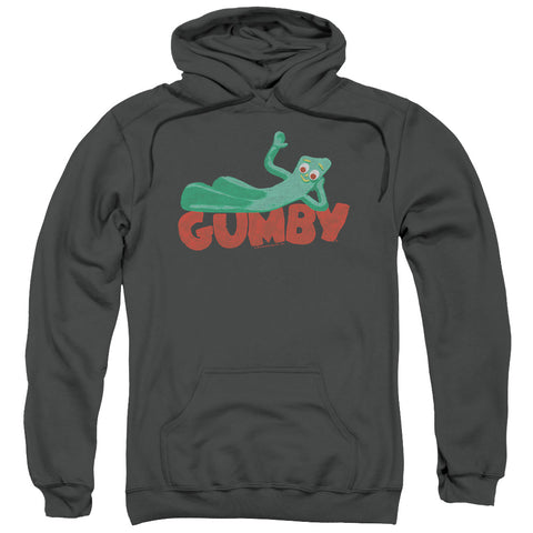 Gumby/on Logo-adult Pull-over Hoodie-charcoal