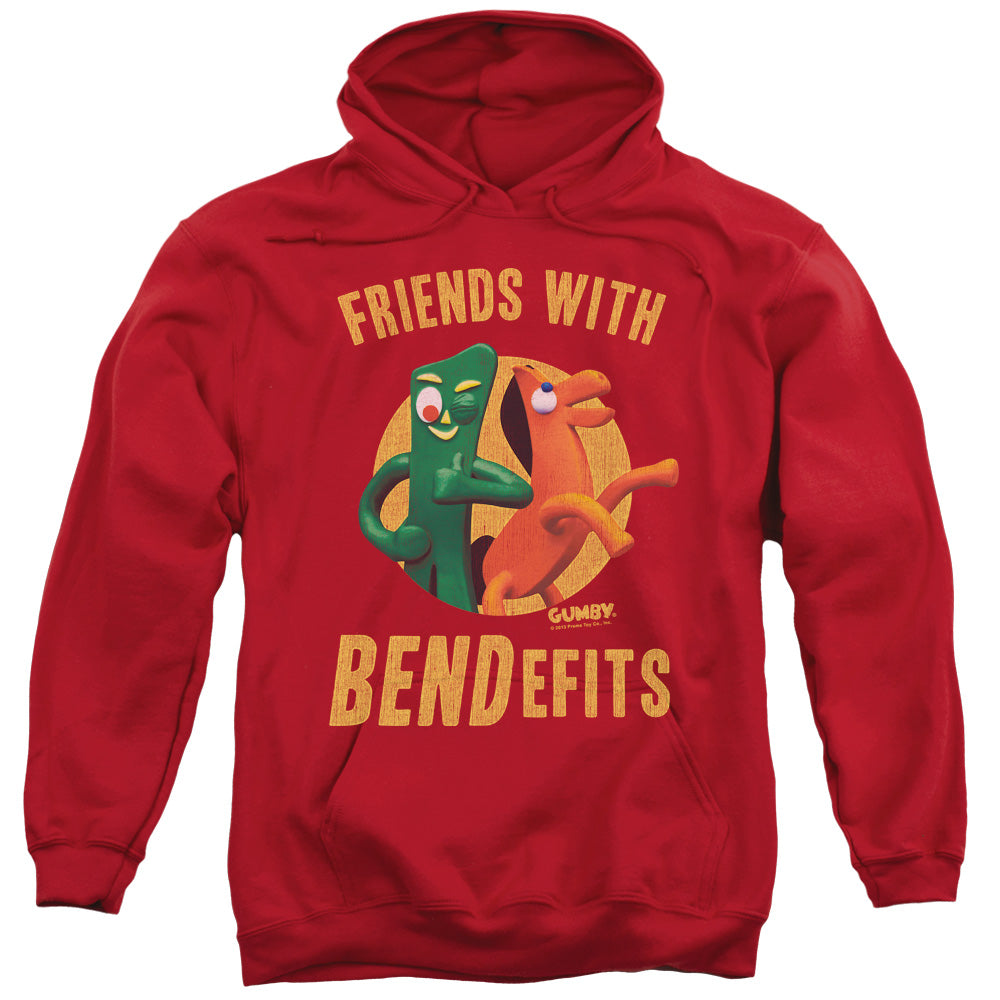 Gumby/bendefits-adult Pull-over Hoodie-red