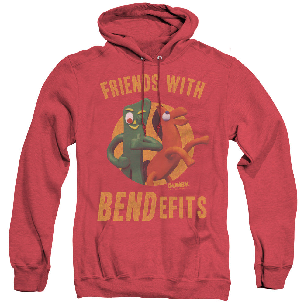 Gumby/bendefits - Adult Heather Hoodie - Red