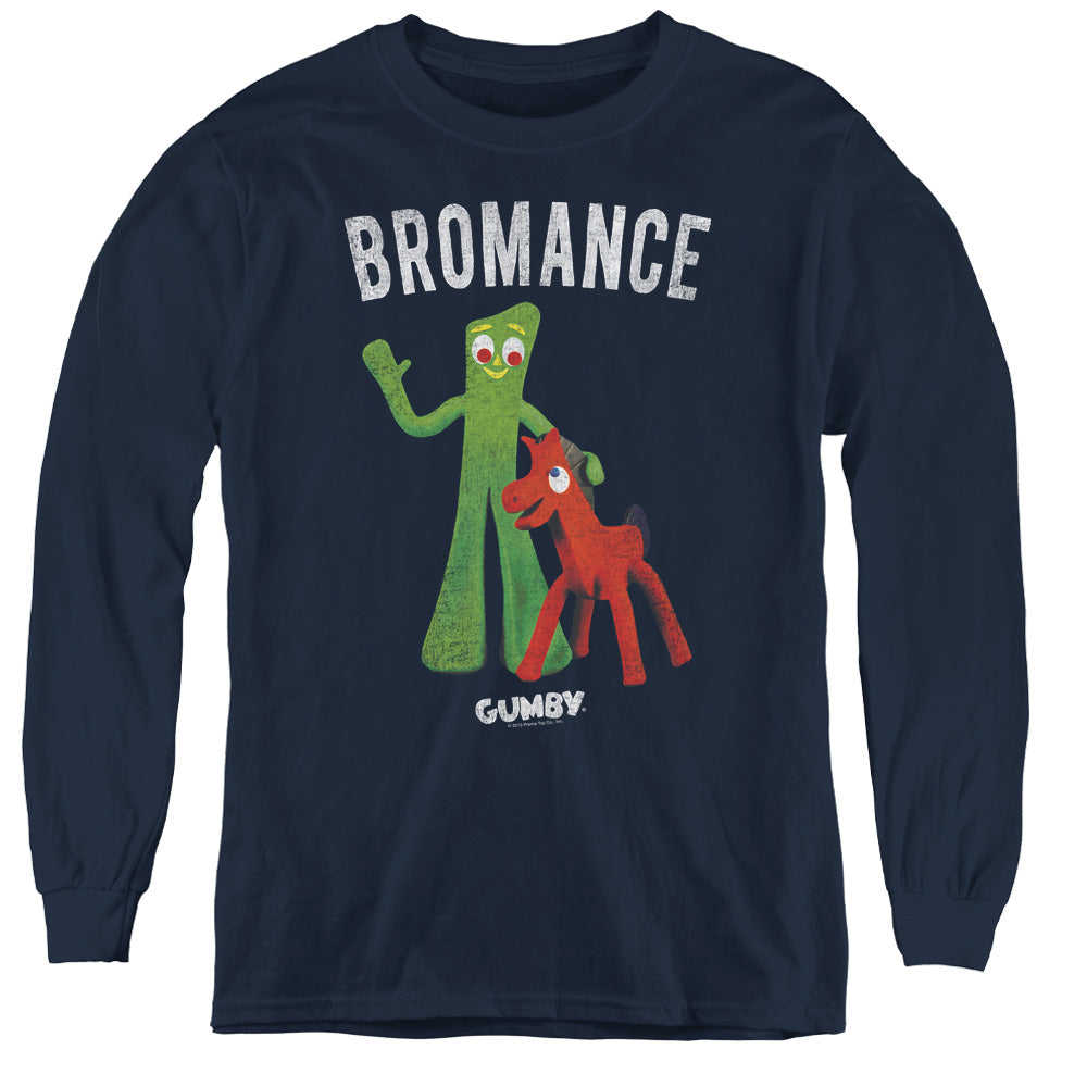 Gumby/bromance - Youth Long Sleeve Tee - Navy