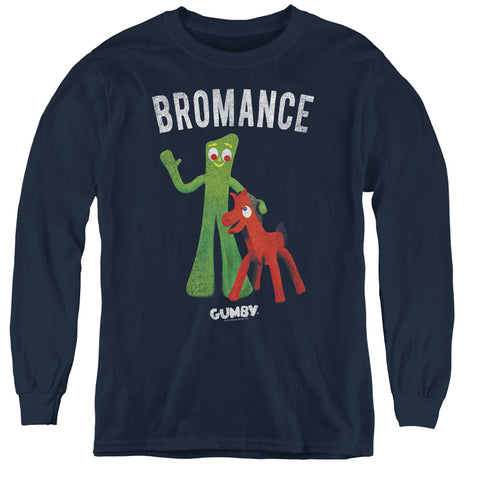 Gumby/bromance - Youth Long Sleeve Tee - Navy