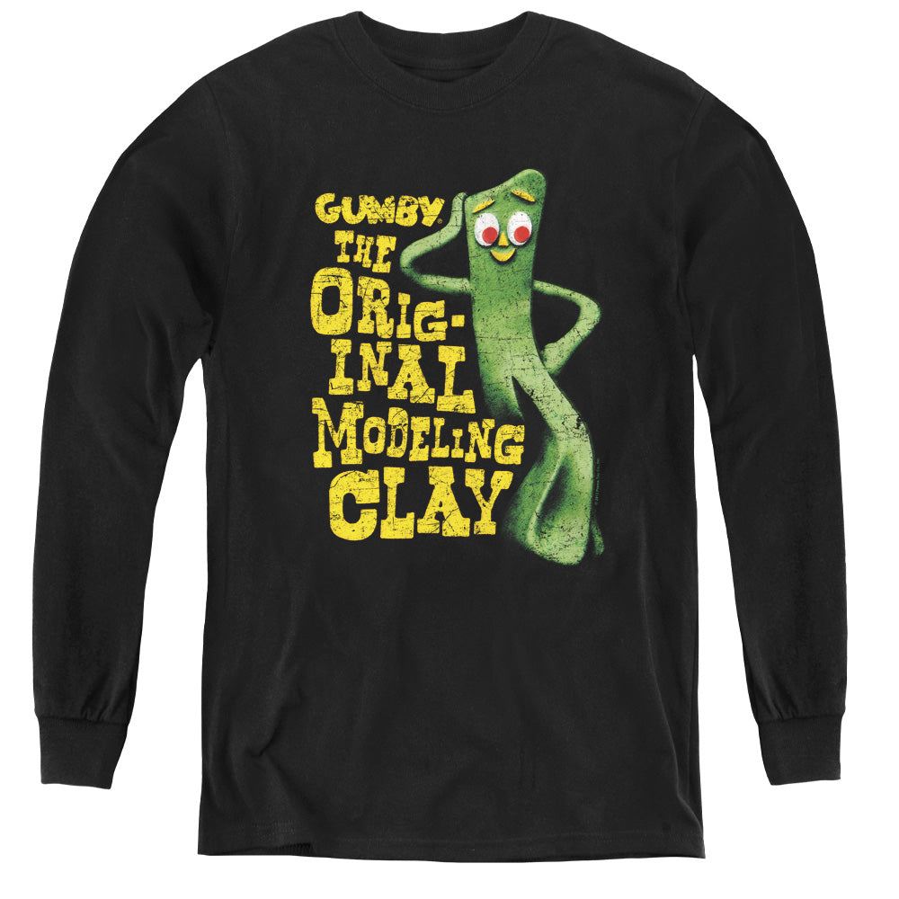 Gumby/so Punny-youth Long Sleeve Tee-black