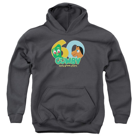Youth Pull-Over Hoodie - Charcoal - Sm