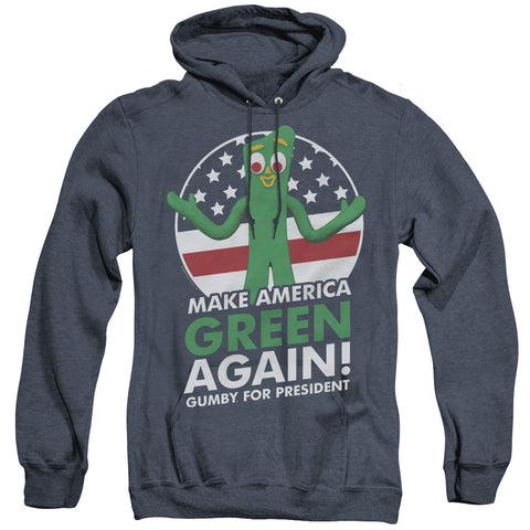 Gumby/for President-adult Heather Hoodie-navy