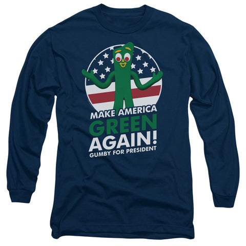 Gumby/for President-l/s Adult 18/1-navy