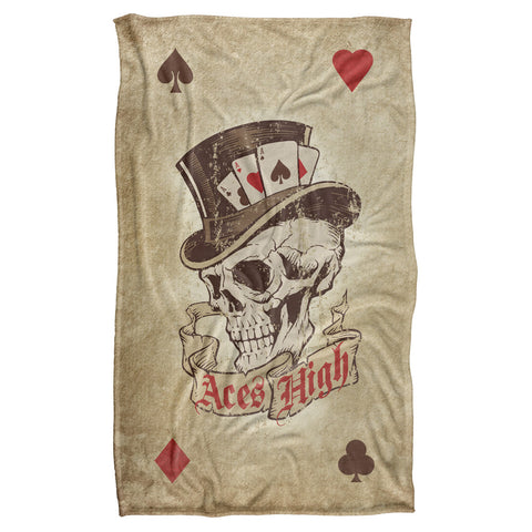 Aces High-silky Touch Blanket-white