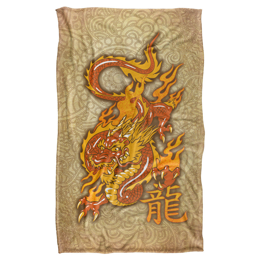 Oriental Dragon-silky Touch Blanket-white