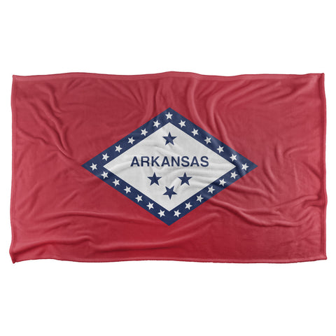 Arkansas Flag-silky Touch Blanket-white