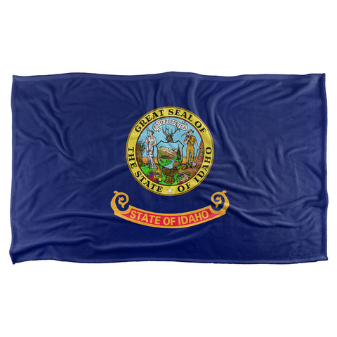 Idaho Flag-silky Touch Blanket-white