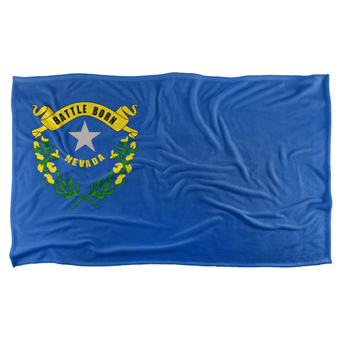 Nevada Flag-silky Touch Blanket-white