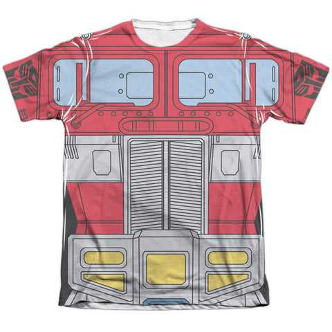Transformers/optimus Prime Costume-adult Poly/cotton S/s Tee-white