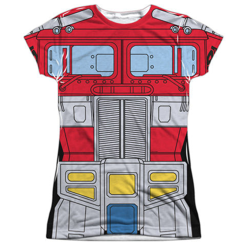 Transformers/optimus Prime Costume-s/s Junior Poly Crew-white